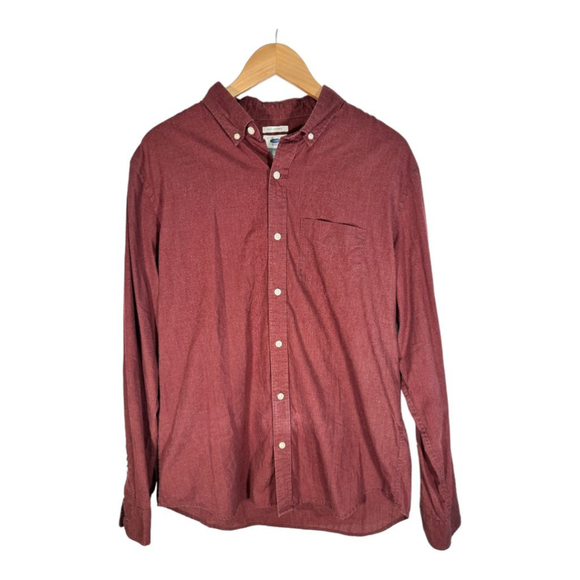 Old Navy Other - Men's Old Navy Button Up Longsleeve Shirt - Size Large - Burgundy - Summer, BBQ